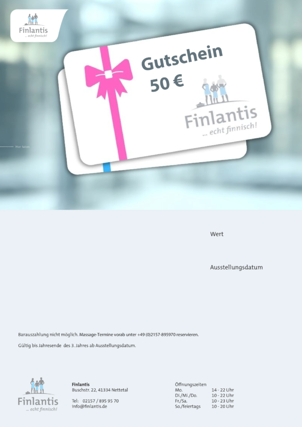 Gutschein 50 Euro Finlantis